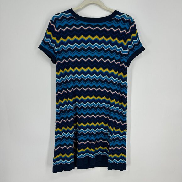 Missoni for Target Dresses & Skirts - 3/$25 Missoni Target Chevron Dress M Knit Sweater Shift Short Sleeve Navy Blue